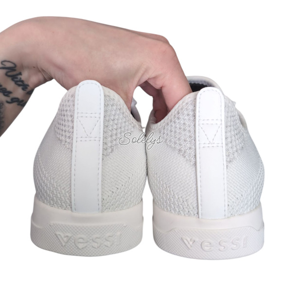 Vessi Weekend Mens 8 Marble White Waterproof Dyma-Tex Knit Casual Sneaker - Picture 7 of 11